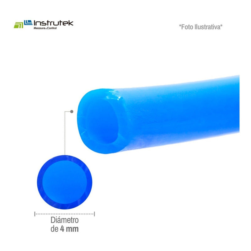 Manguera Para Aire (tubing) De Poliuretano Azul 4mm 25 Mts