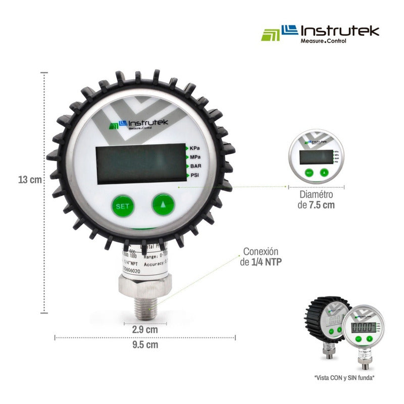 Manómetro Digital 1000 Psi + 2 Unidades De Medida