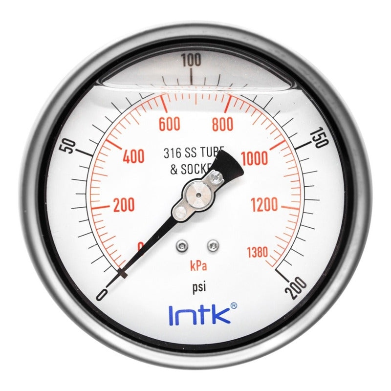 Manómetro P/petroquimica Y Manejo De Agua, 4 PLG, 1380 Kpa
