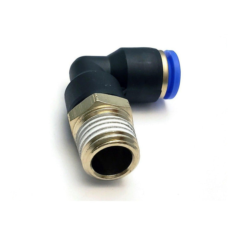 10 Pz De Conector/racor Rápido Neumático Codo 1/4 Npt X 8 Mm