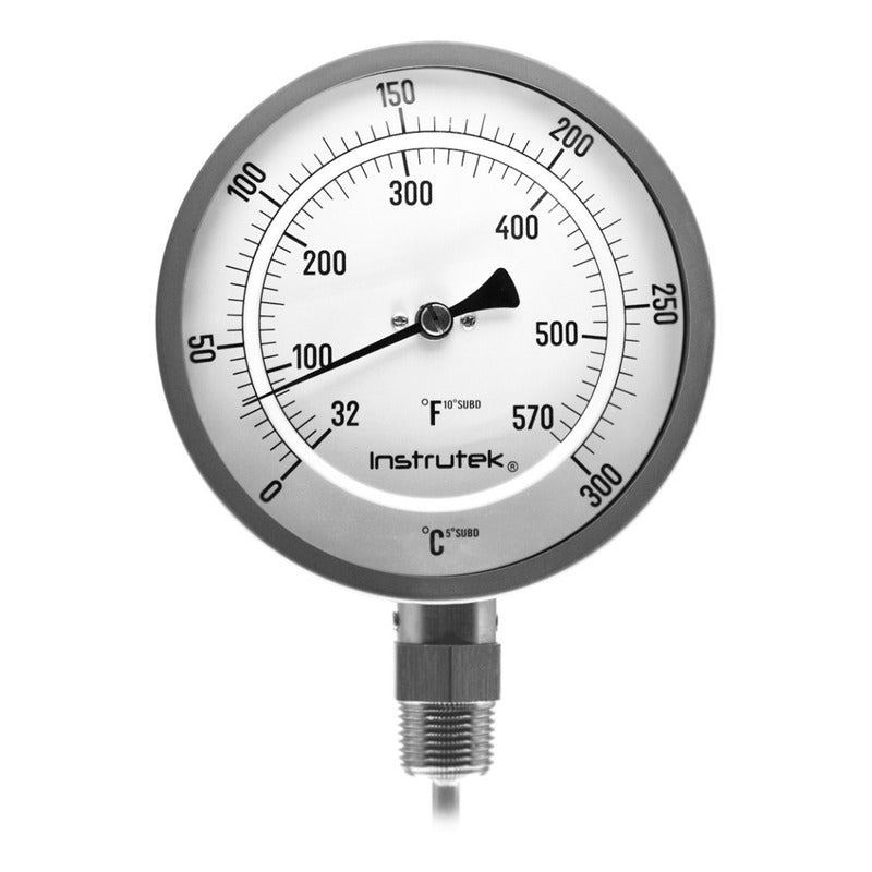 Termómetro Horno 5 PLG 0 A 300°c Vástago 9 Rosca 1/2  Npt