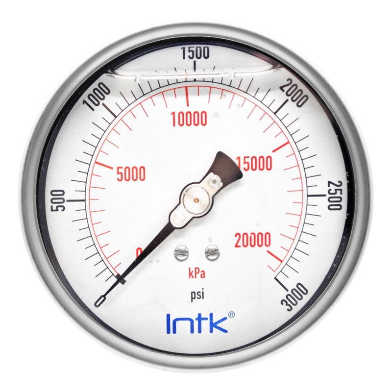 Inox Intk 4 PLG pressure gauge, 3000 Psi 20000 Kpa With Rear