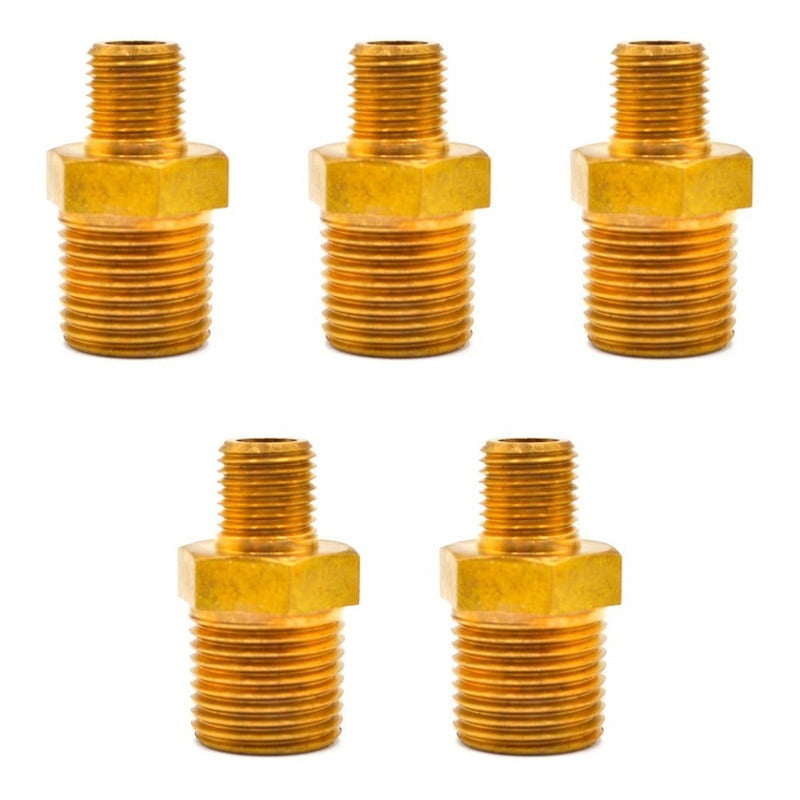 Niple Hexagonal De Latón 1/2  Npt X 1/4  Npt 5 Pz