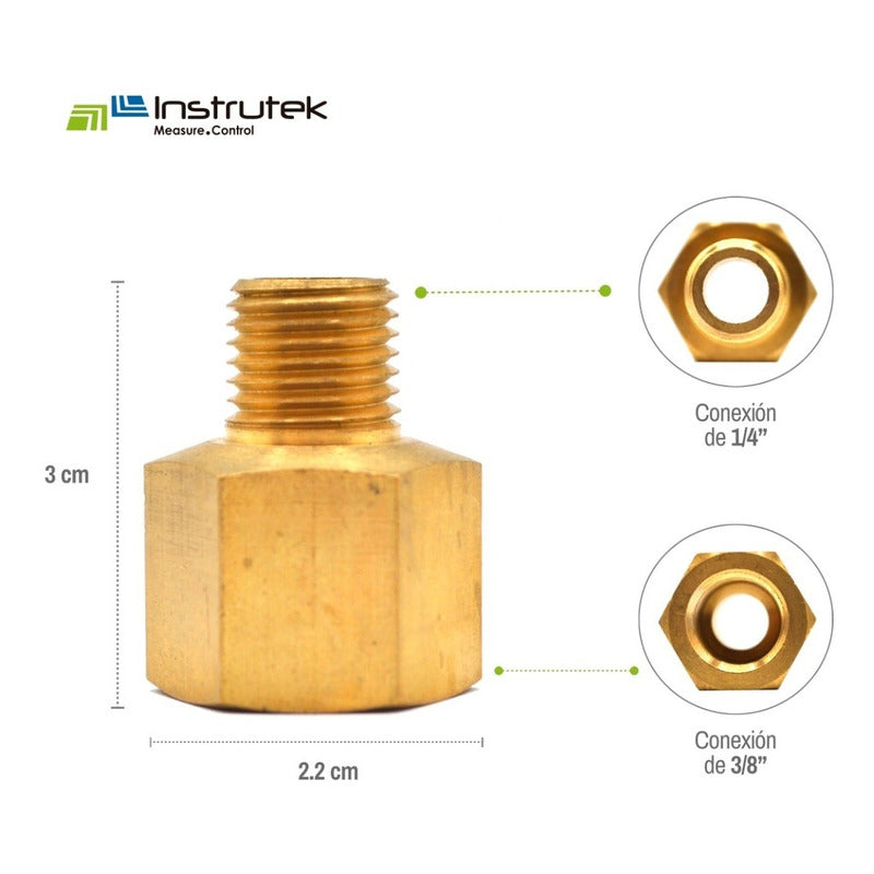 Adaptador Fabricado En Latón De 3/8 Npt A 1/4 Npt 5 Pz