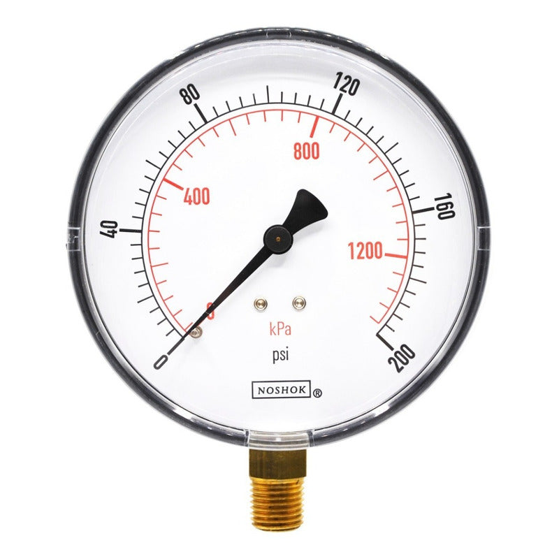 Noshok Pressure Gauge for Food Processes, Abs Box, 200 Psi