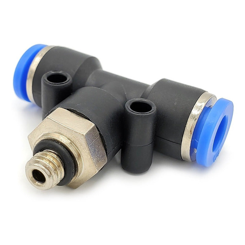 10 Pz De Conector/racor Rápido Neumático Tee M6 X 1/4