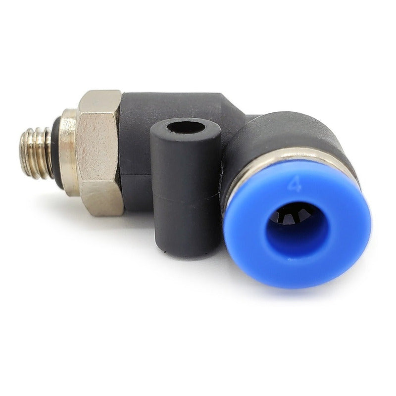 10 Pz De Conector/racor Rápido Neumático Codo M6 X 4mm