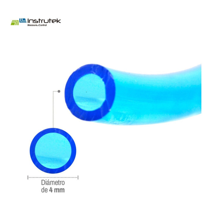 Manguera/tubing Para Aire 4mm Azul Traslúcido 25mts