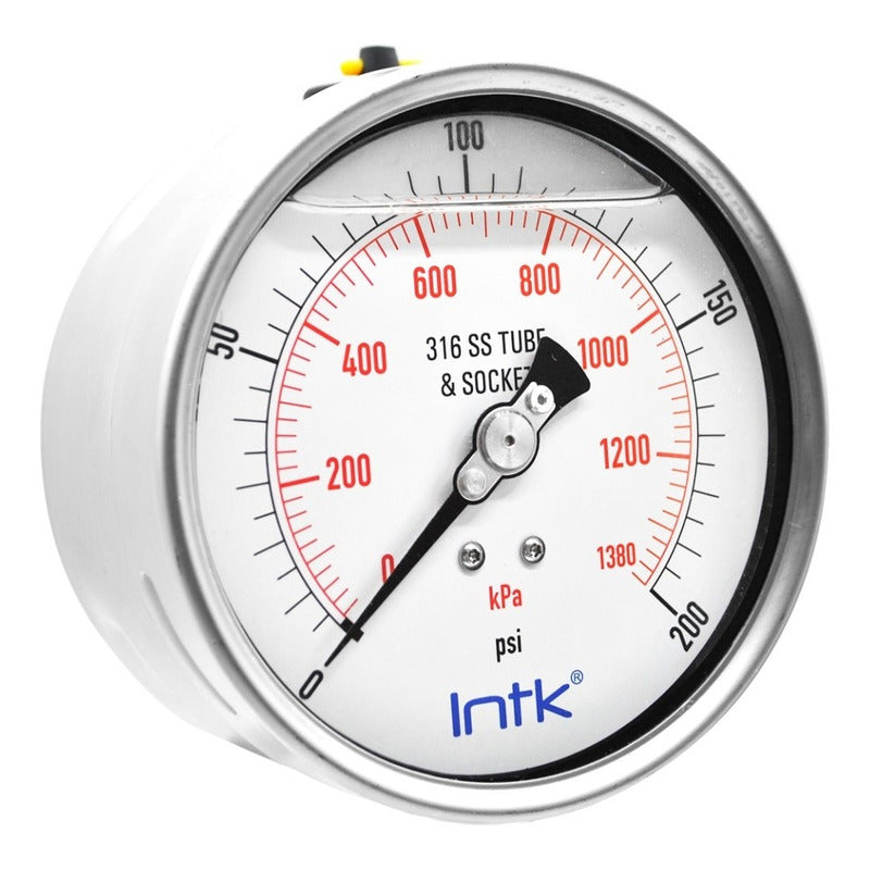 Manómetro P/petroquimica Y Manejo De Agua, 4 PLG, 1380 Kpa