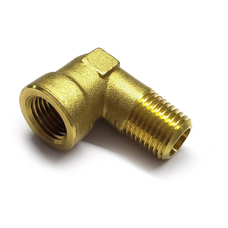 Conector Codo Macho 1/4 Npt X 1/4 Hembra Npt Latón (dorado)