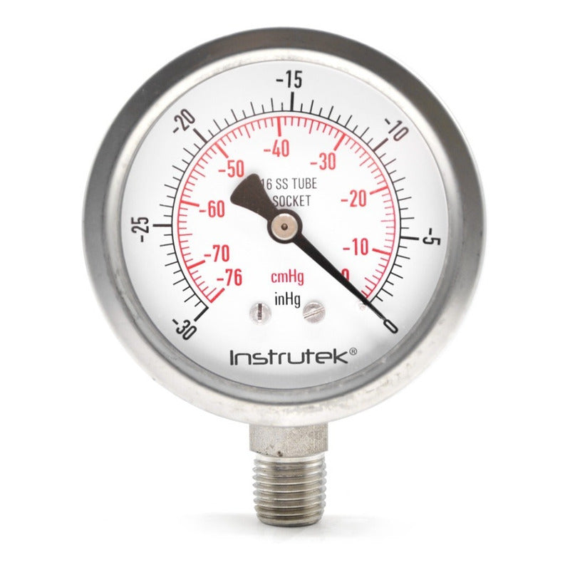 Vacuómetro 2.5 , Acero Inoxidable,1/4  Npt, 30 Vac Inhg-cmhg