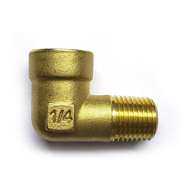 Conector Codo Macho 1/4 Npt X 1/4 Hembra Npt Latón (dorado)