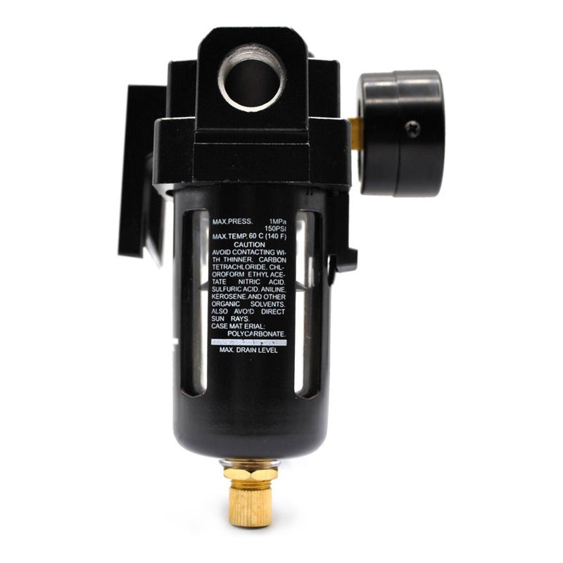 Filtro-regulador-lubricador 3/8 P/compresor C/manómetro