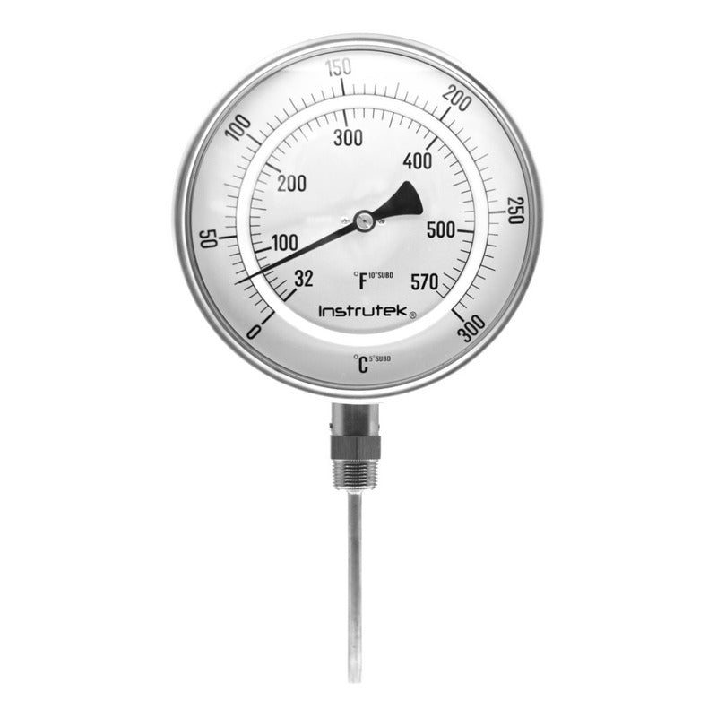 Termómetro Horno 6 PLG 0 A 300°c Vástago 4 Rosca 1/2  Npt