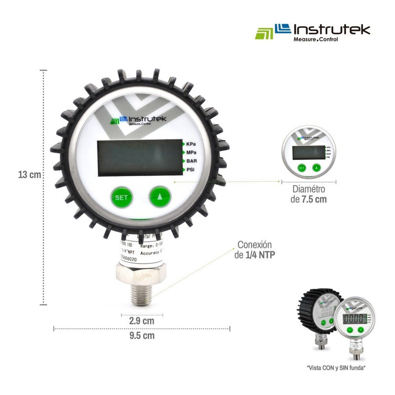 Manómetro Digital 100 Psi + 3 Unidades De Medida