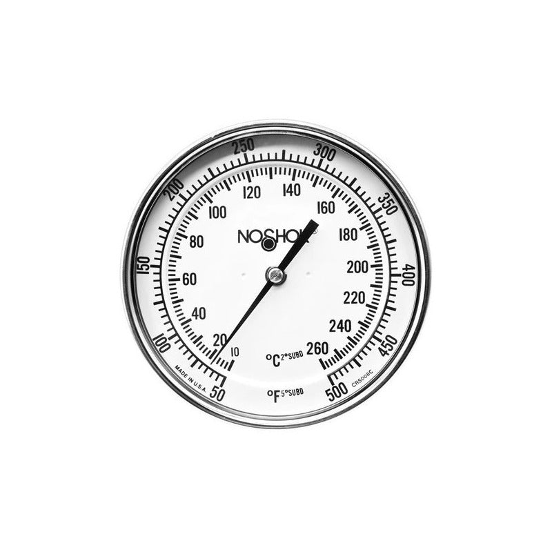 Termómetro Horno 5 PLG 50 A 500°f Vástago 4, Rosca 1/2 Npt