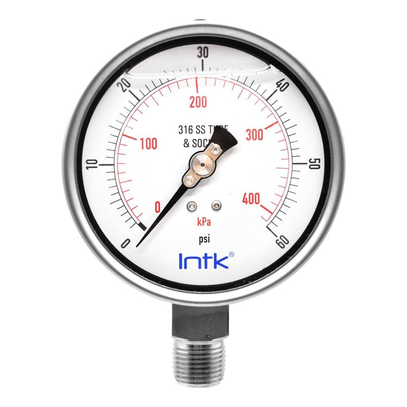 Manómetro P/petroquímica Y Manejo De Agua, 4 PLG, 400 Kpa