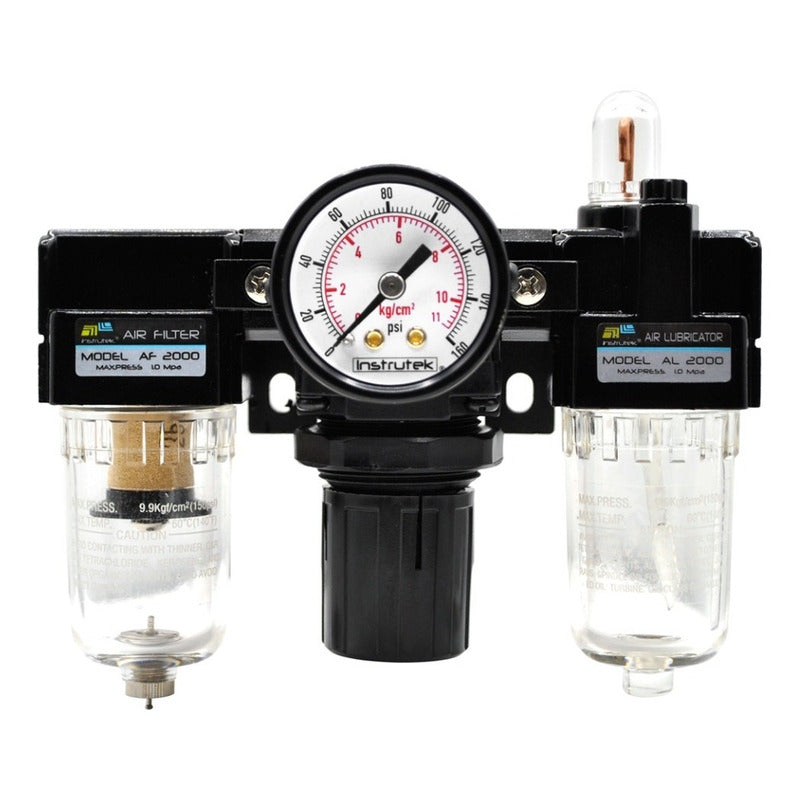 Filtro-regulador-lubricador 1/4 P/ Compresor Con Manómetro