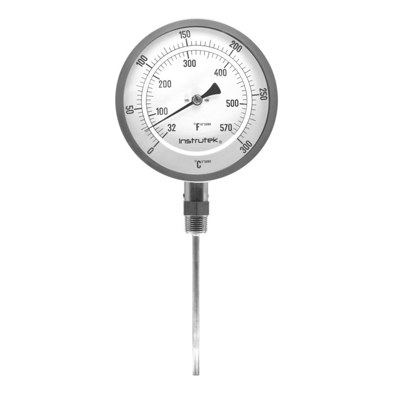 Termómetro Horno 5 PLG 0 A 300°c Vástago 6, Rosca 1/2  Npt