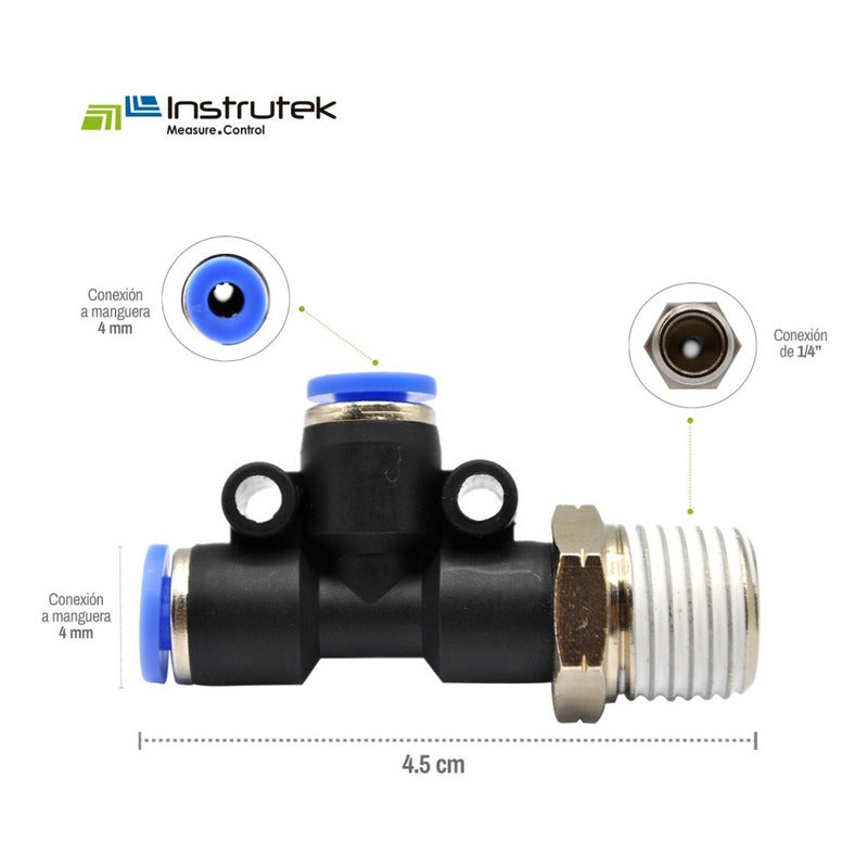 5 Pc Pneumatic Quick Connector/Fitting Lateral Tee 1/4 X 4mm