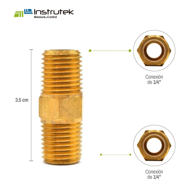 Niple Hexagonal De Latón 1/4  X 1/4  Npt 10 Pz