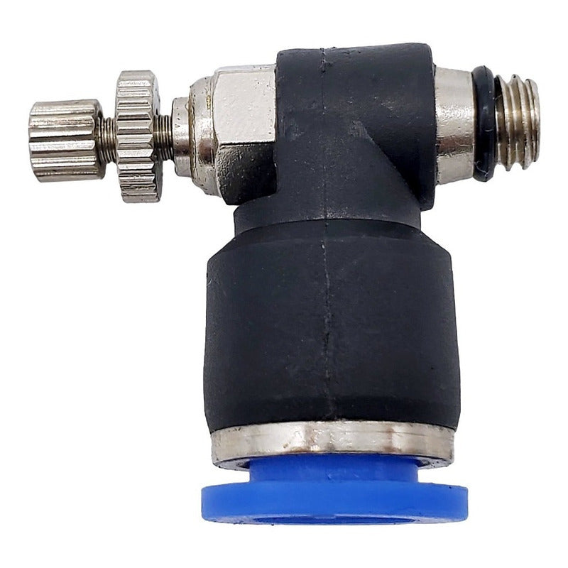 Conector / Regulador De Caudal Neumático Codo Rosca M6 X 8mm