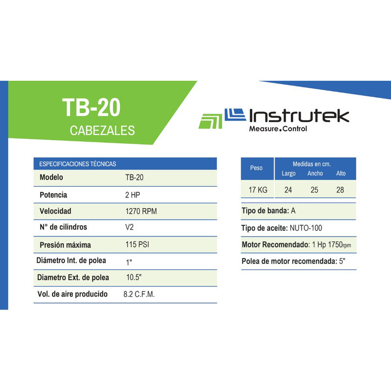 Bomba De Aire Instrutek  Tb-20 ( 2 H.p)