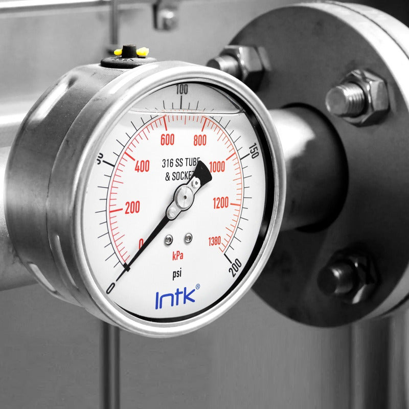 Manómetro P/petroquimica Y Manejo De Agua, 4 PLG, 1380 Kpa