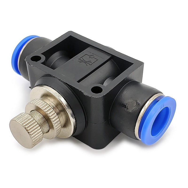 Conector / Regulador De Caudal Neumático Unión Recta 12mm