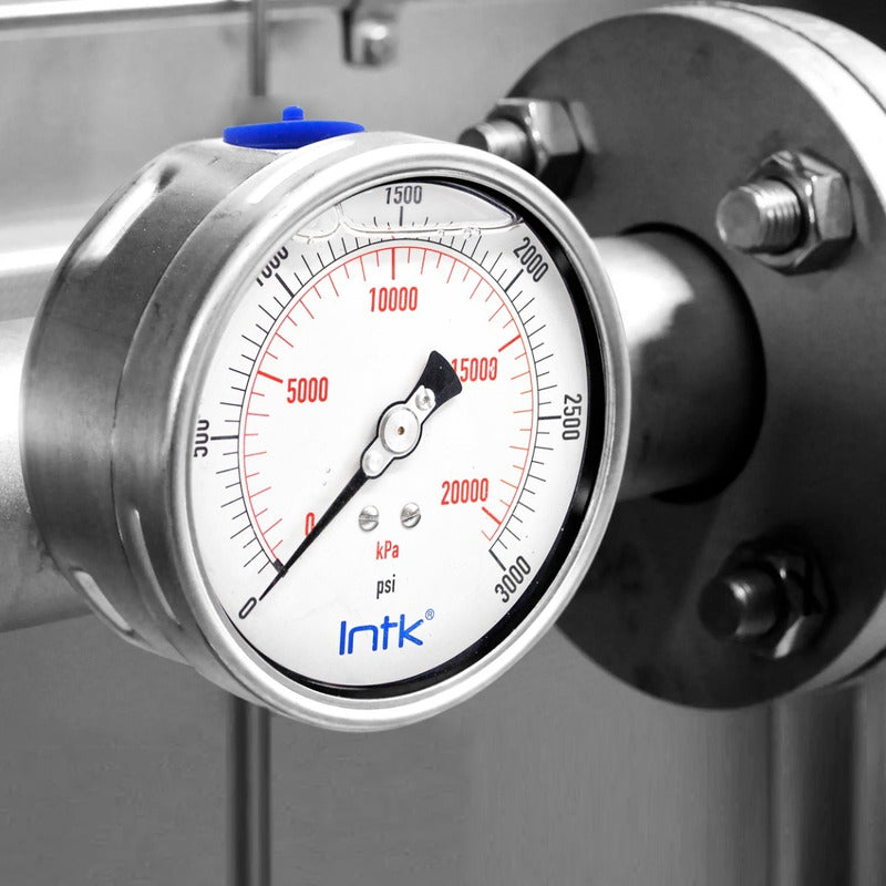 Inox Intk 4 PLG pressure gauge, 3000 Psi 20000 Kpa With Rear