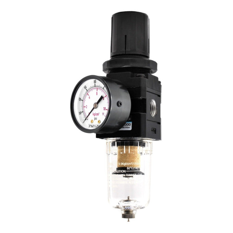 Filter - Air Regulator 1/4 P/ Compressor With Pressure Gauge