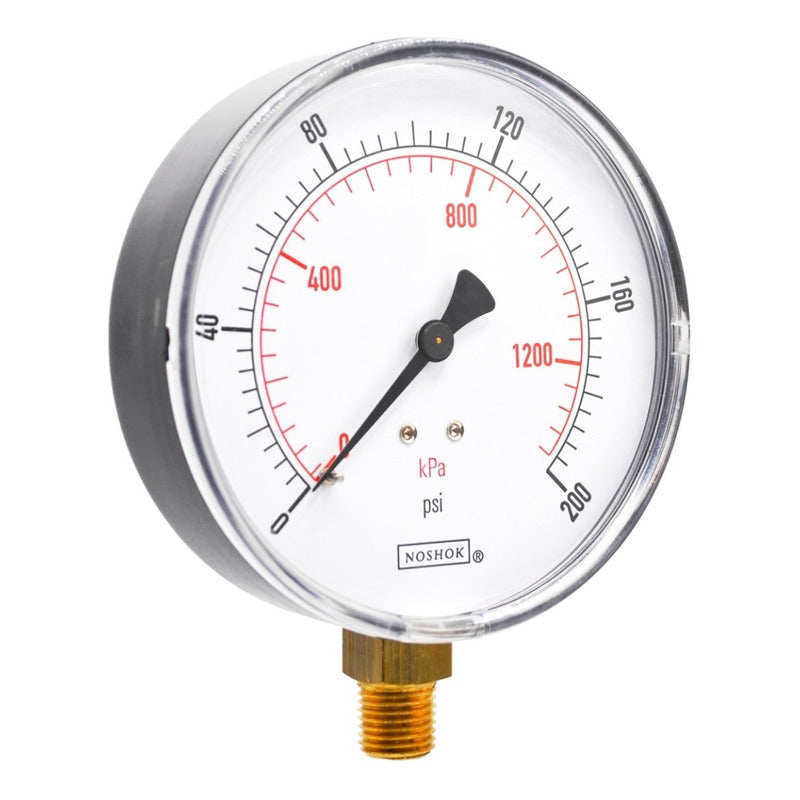 Noshok Pressure Gauge for Food Processes, Abs Box, 200 Psi